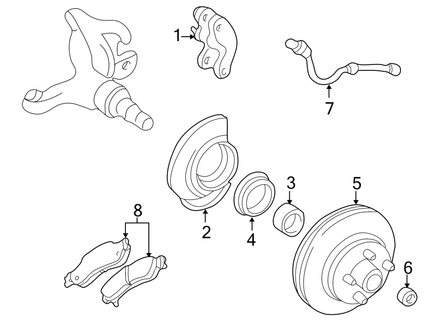 Diagram FRONT SUSPENSION. BRAKE COMPONENTS. for your 2012 GMC Sierra 2500 HD 6.0L Vortec V8 A/T RWD WT Extended Cab Pickup 