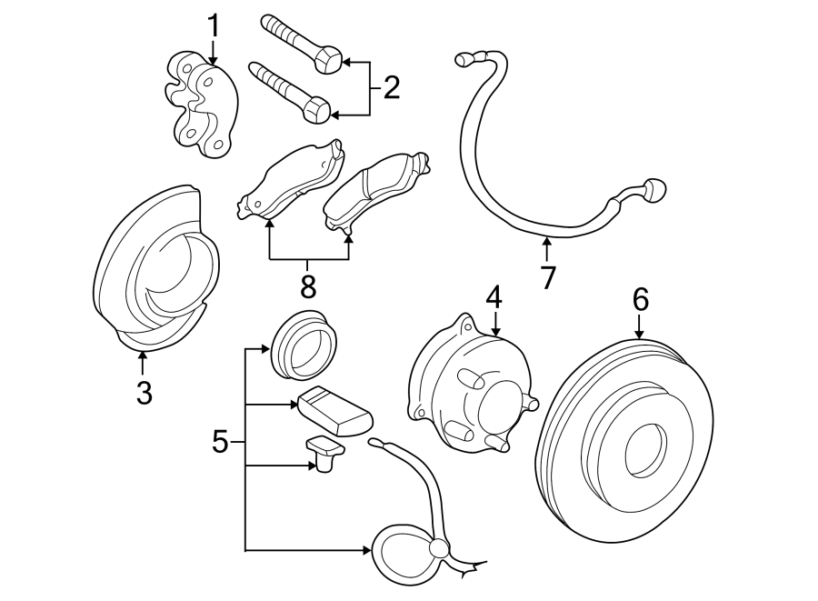 Diagram FRONT SUSPENSION. BRAKE COMPONENTS. for your 2018 GMC Sierra 2500 HD 6.6L Duramax V8 DIESEL A/T RWD SLT Extended Cab Pickup Fleetside 