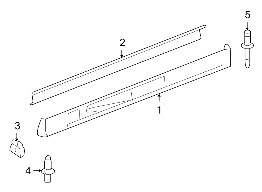 PILLARS. ROCKER & FLOOR. EXTERIOR TRIM. Diagram