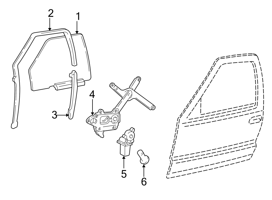 Diagram FRONT DOOR. GLASS & HARDWARE. for your 2019 Chevrolet Spark   