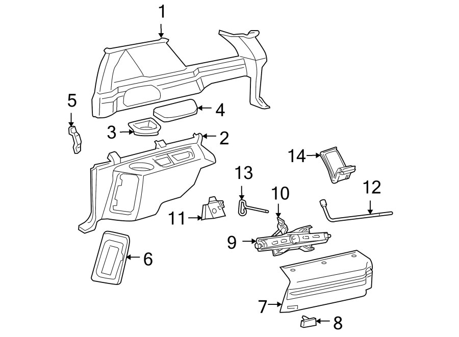 Diagram QUARTER PANEL. INTERIOR TRIM. for your 2013 Chevrolet Camaro ZL1 Coupe 6.2L V8 M/T 