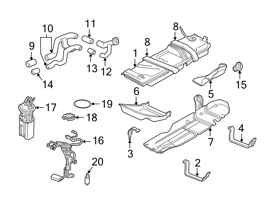 Diagram FUEL SYSTEM COMPONENTS. for your 2006 GMC Yukon   