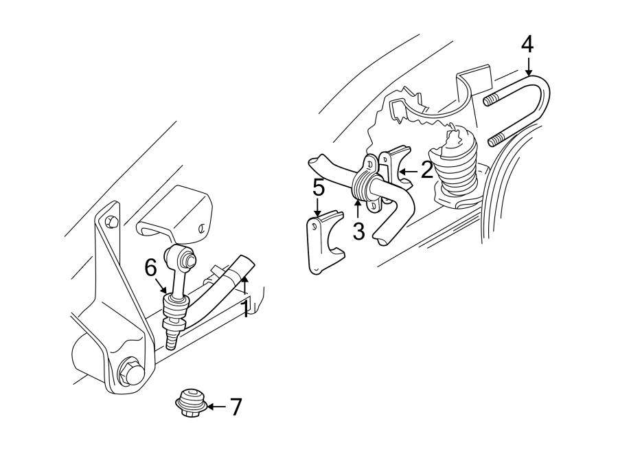 Diagram REAR SUSPENSION. STABILIZER BAR & COMPONENTS. for your 2004 GMC Sierra 2500 HD 6.0L Vortec V8 CNG A/T 4WD Base Crew Cab Pickup 