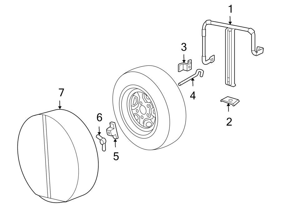 5SPARE TIRE CARRIER. CARRIER & COMPONENTS.https://images.simplepart.com/images/parts/motor/fullsize/GF95653.png