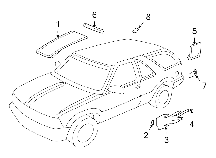 Diagram STRIPE TAPE. for your 2020 Chevrolet Malibu   