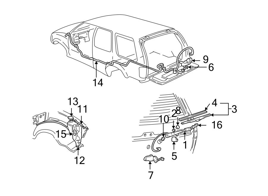 TAIL GATE. REAR WIPER COMPONENTS.