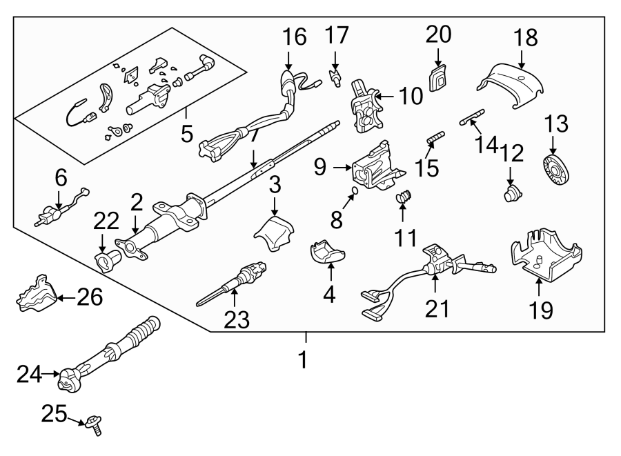 STEERING COLUMN ASSEMBLY. Diagram