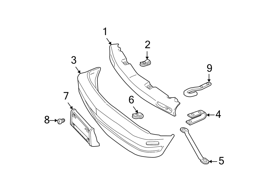 Diagram FRONT BUMPER. BUMPER & COMPONENTS. for your 2018 Chevrolet Equinox 1.6L DIESEL A/T FWD LT Sport Utility 