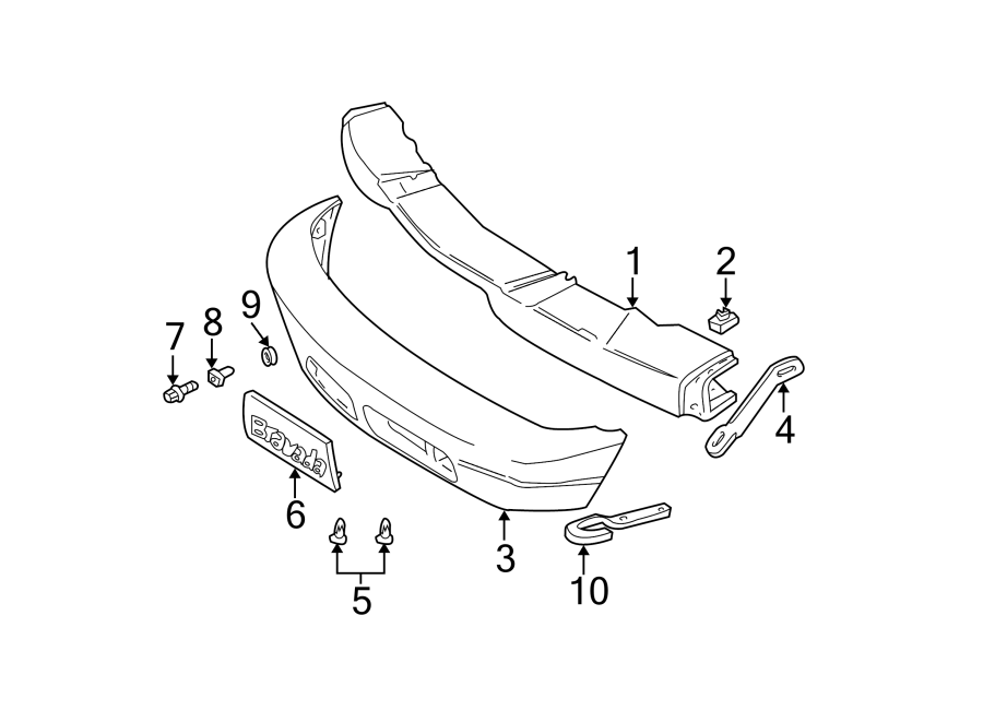 Diagram FRONT BUMPER. BUMPER & COMPONENTS. for your 2020 Chevrolet Spark 1.4L Ecotec CVT LT Hatchback 