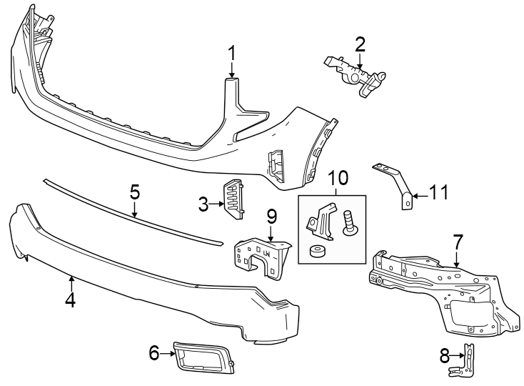 Diagram Front bumper. Bumper & components. for your 2008 Chevrolet Express 3500   