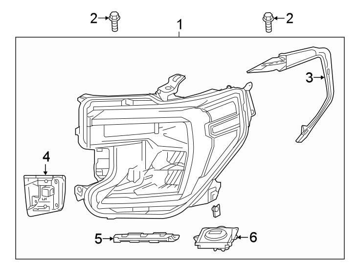 FRONT LAMPS. HEADLAMP COMPONENTS. Diagram