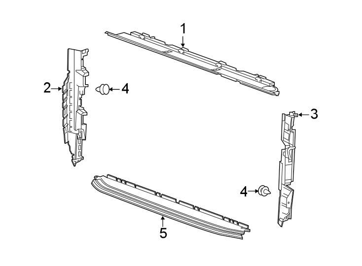 Diagram RADIATOR SUPPORT. SPLASH SHIELDS. for your 2021 Chevrolet Bolt EV   