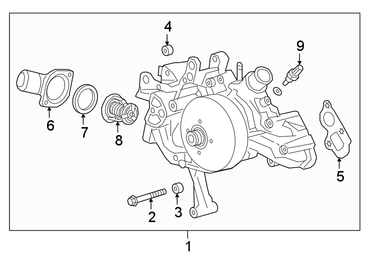 Diagram WATER PUMP. for your 2012 GMC Sierra 2500 HD 6.0L Vortec V8 FLEX A/T RWD SLE Extended Cab Pickup Fleetside 