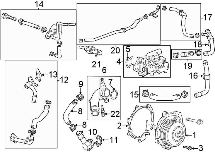 Diagram Water pump. for your 2013 Chevrolet Equinox   