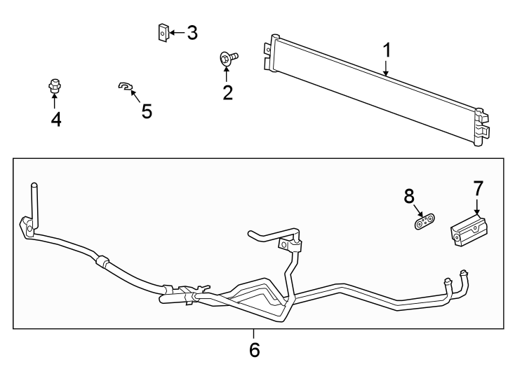 Diagram TRANS oil cooler. for your 2021 Chevrolet Silverado 3500 HD LT Crew Cab Pickup  