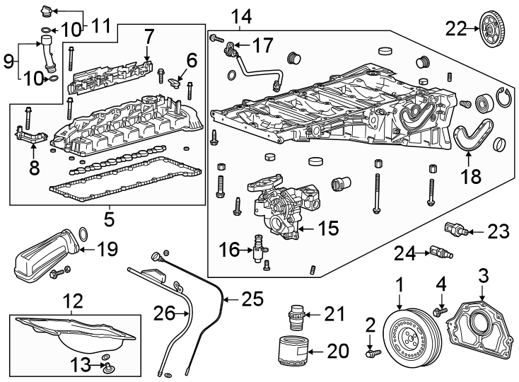 Diagram Engine parts. for your 2020 GMC Sierra 2500 HD   