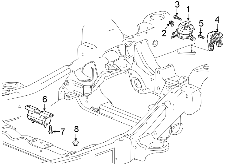 Diagram Engine & TRANS mounting. for your 2011 GMC Sierra 2500 HD 6.0L Vortec V8 FLEX A/T 4WD SLT Crew Cab Pickup 