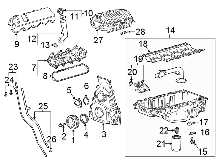 Diagram ENGINE PARTS. for your 2009 Chevrolet Colorado   