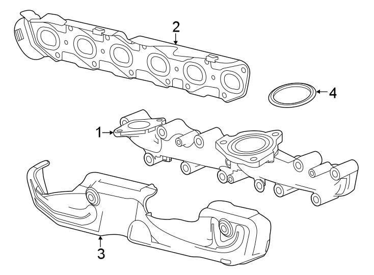 Exhaust system. Manifold. Diagram