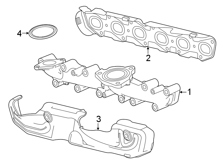 Exhaust system. Manifold. Diagram