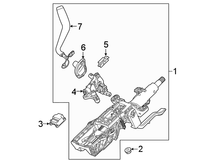 Diagram STEERING COLUMN ASSEMBLY. for your 2021 GMC Sierra 2500 HD 6.6L Duramax V8 DIESEL A/T 4WD Base Extended Cab Pickup Fleetside 