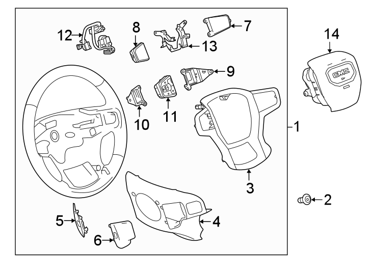 Diagram STEERING WHEEL & TRIM. for your 2009 Chevrolet Silverado   