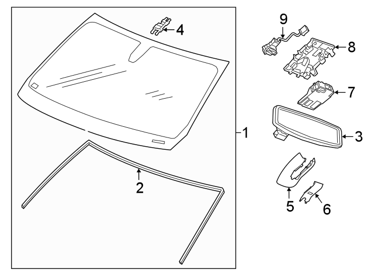 Diagram WINDSHIELD. GLASS. for your 2010 Chevrolet Equinox   