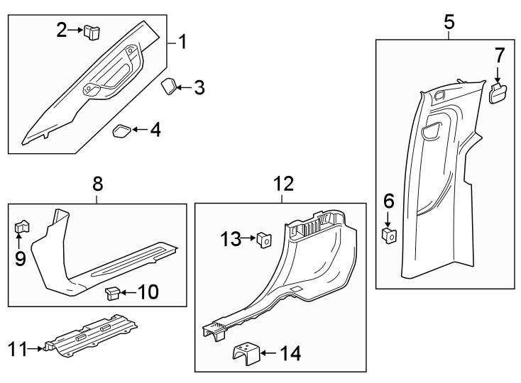 Diagram INTERIOR TRIM. for your 2005 Chevrolet Tahoe    