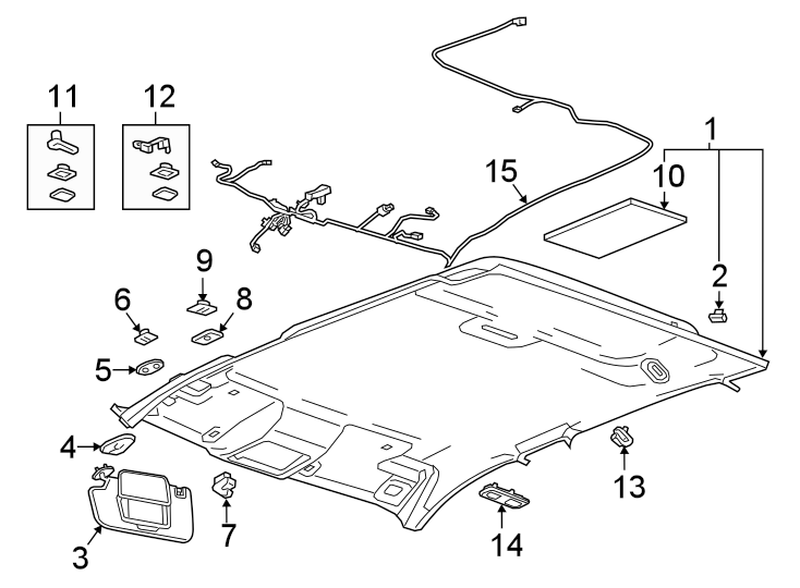 Diagram INTERIOR TRIM. for your 2023 Buick Enclave    