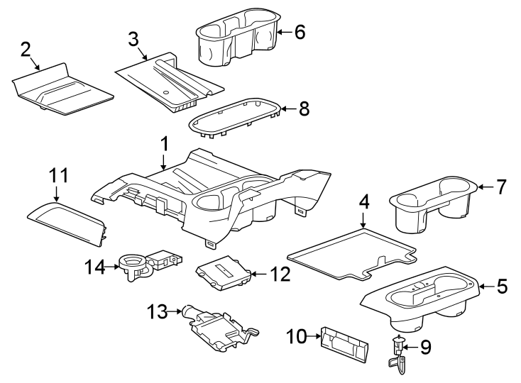 Diagram CENTER CONSOLE. for your 2017 Chevrolet Spark  ACTIV Hatchback 