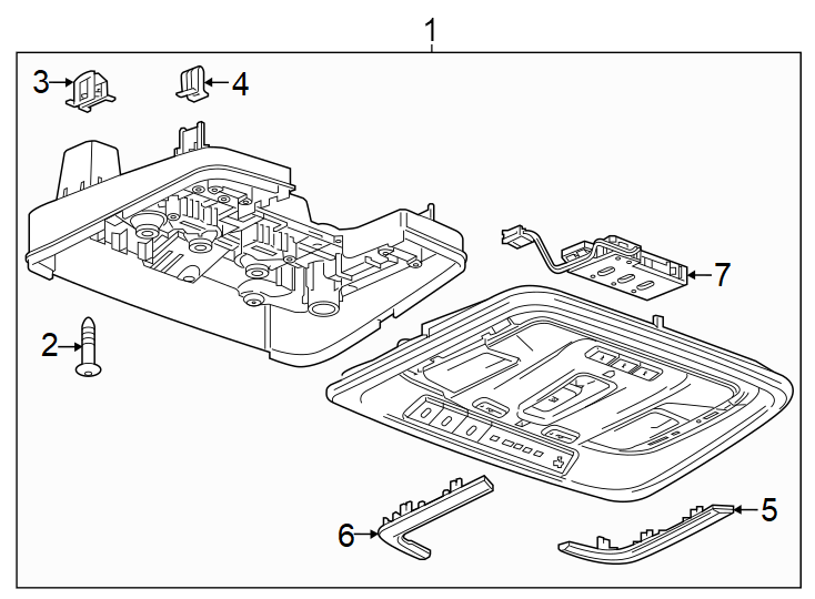 Diagram Overhead console. for your 2018 Chevrolet Spark  LS Hatchback 