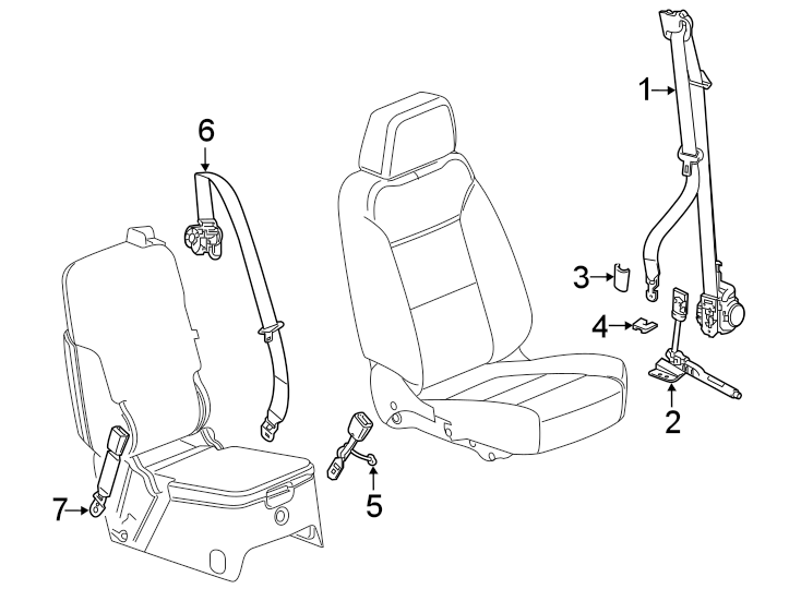 RESTRAINT SYSTEMS. FRONT SEAT BELTS. Diagram