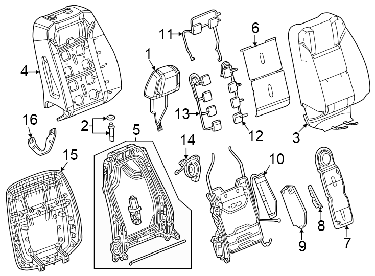 15Alpine umber. Inner. Obsidian rush. Outer. Seat back components. W/MASSAGE. W/POWER. W/VENTILATED.https://images.simplepart.com/images/parts/motor/fullsize/GG19728.png