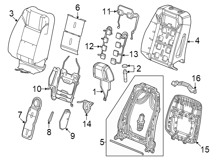 15Alpine umber. Inner. Obsidian rush. Outer. Seat back components. W/MASSAGE. W/POWER. W/VENTILATED.https://images.simplepart.com/images/parts/motor/fullsize/GG19736.png