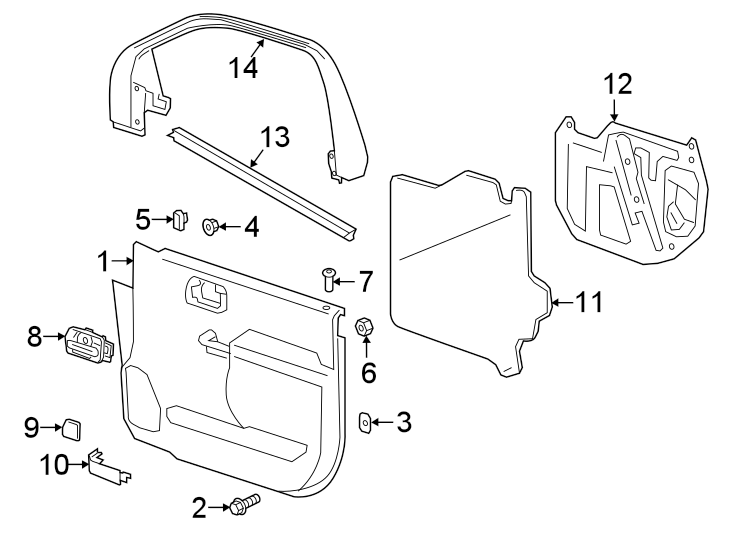 Diagram FRONT DOOR. INTERIOR TRIM. for your 2020 Chevrolet Spark   