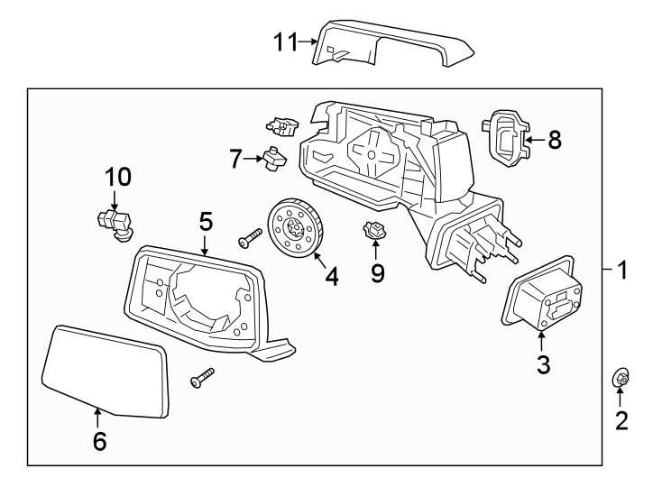 Diagram FRONT DOOR. OUTSIDE MIRRORS. for your 2011 GMC Acadia   