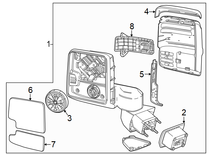 Diagram Front door. Outside mirrors. for your 2006 GMC Sierra 3500 6.0L Vortec V8 M/T RWD SL Extended Cab Pickup Fleetside 