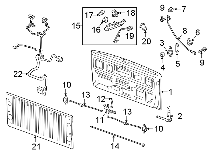 Diagram Tail gate. for your 2004 Chevrolet Suburban 1500   