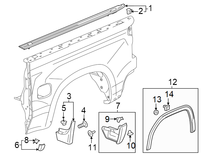 7Front protector. Rear protector. W/CARBON composite box. W/O SUPER cruise. W/SUPER cruise.https://images.simplepart.com/images/parts/motor/fullsize/GG19789.png