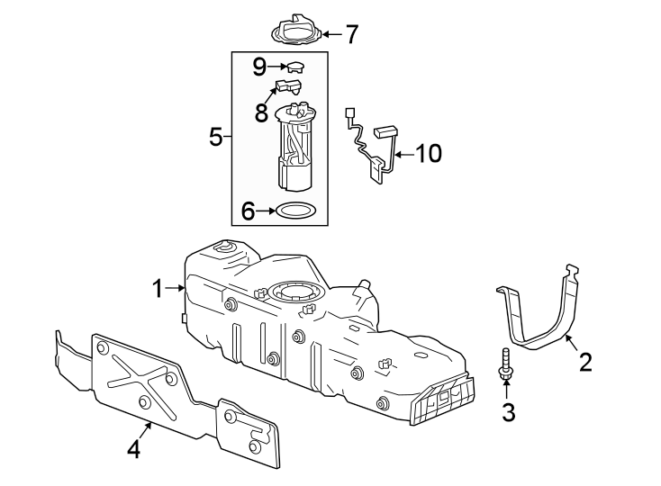 Diagram FUEL SYSTEM COMPONENTS. for your 2017 GMC Sierra 2500 HD 6.6L Duramax V8 DIESEL A/T 4WD SLE Standard Cab Pickup Fleetside 