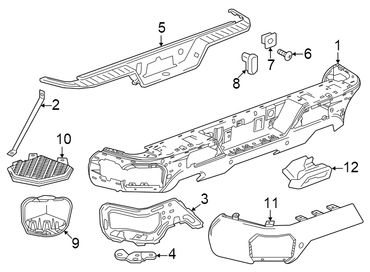 5Rear bumper. Bumper & components.https://images.simplepart.com/images/parts/motor/fullsize/GG19837.png