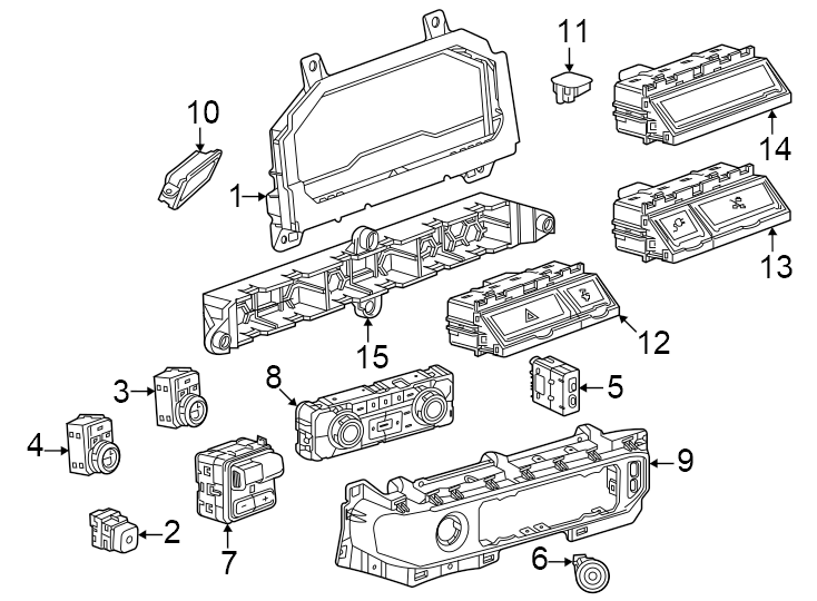 Diagram Instrument panel. Cluster & switches. for your 2020 Chevrolet Spark  LT Hatchback 