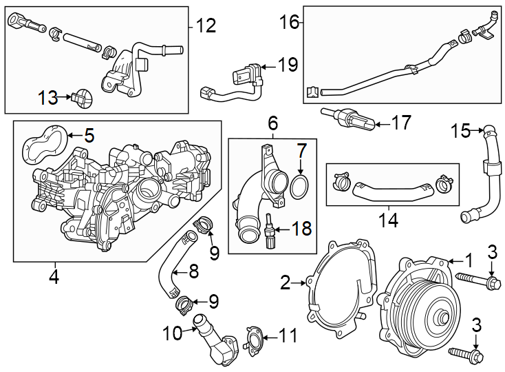 Diagram Water pump. for your 2013 Chevrolet Equinox   