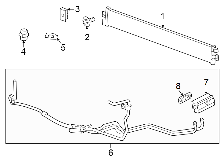 Diagram TRANS oil cooler. for your 2021 Chevrolet Silverado 3500 HD LT Standard Cab Pickup Fleetside  