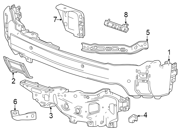 8Front bumper. Bumper & components.https://images.simplepart.com/images/parts/motor/fullsize/GG20003.png