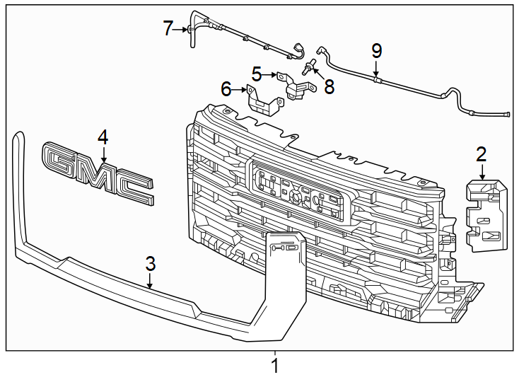 Gmc Sierra 2500 HD Park Assist Camera Housing (Front, Upper) - 85131217 ...