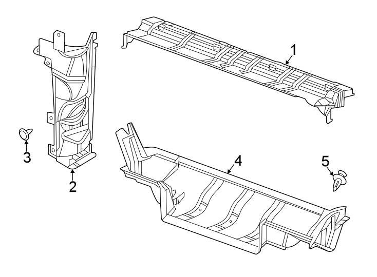 Diagram Radiator support. Splash shields. for your 2021 Chevrolet Bolt EV   