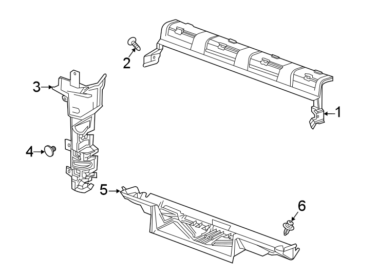 Diagram Radiator support. Splash shields. for your 2021 Chevrolet Bolt EV   