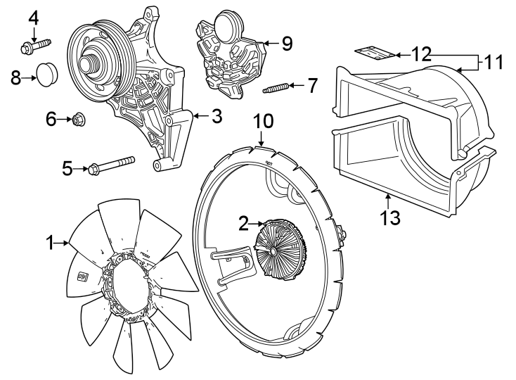 Diagram Cooling fan. for your 2023 Chevrolet Equinox   