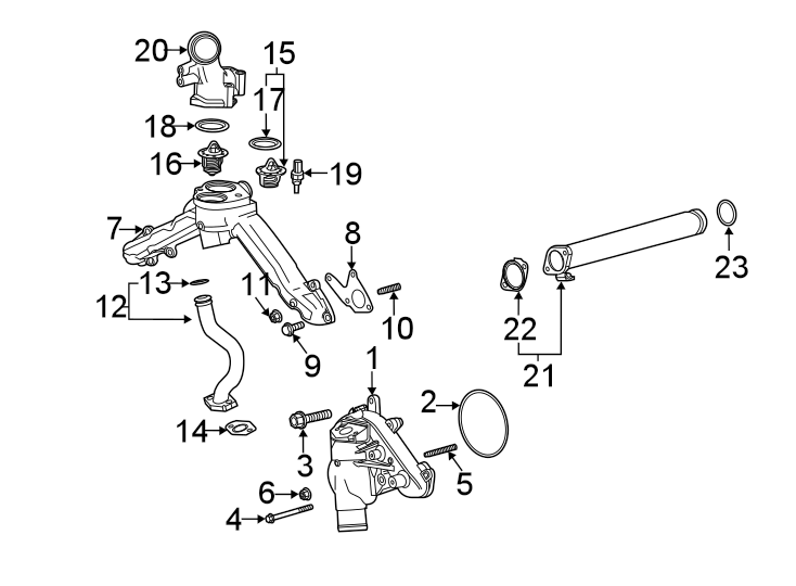 Diagram Water pump. for your 2005 GMC Sierra 2500 HD SLE Standard Cab Pickup 6.0L Vortec V8 CNG A/T RWD 